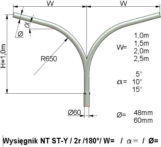 Wysięgnik NT ST-Y 2 ram 1,5 m