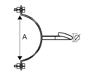 KzH - 1a/E Konstrukcja z hakiem na obejmie O - 1a/E