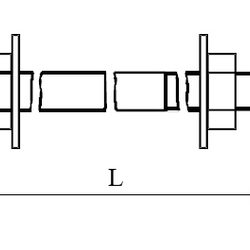 L 50 Śruba M16 do skręcania słupów z podkł. i nakr. jednostronną<br /><span class="smallText">[L 50]</span>