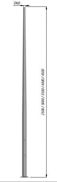 Słup alum. SAL-3/B60 anodowany naturalny Słup alum. SAL-3/B60 anodowany naturalny